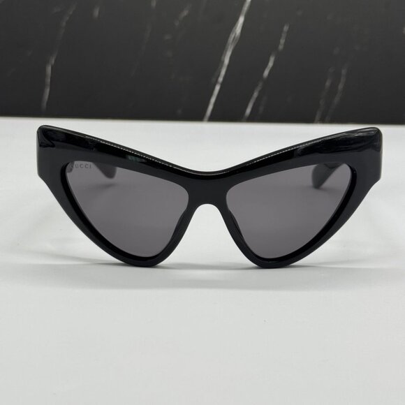 NEW GG1294S 001 GUCCI SUNGLASSES SHINY BLACK GREY CAR EYE WOMEN EYEWEAR GUCCI - Picture 5 of 12